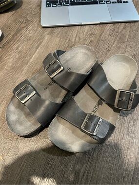 Haflinger two-strap sandals in a dark grey